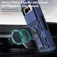thumbnail image 3 of Nalacover Case for Google Pixel Fold Heavy Duty Camera Lens Sliding Cover with Ring Holder Bracket, Rugged PC + TPU Military Grade Shockproof Metal Magnetic Car Mount Cover, Blue, 3 of 9
