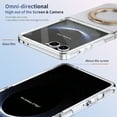 thumbnail image 5 of Clear Case for Samsung Galaxy Z Flip 6/ Z Flip 7 FE with Screen Protector, Rotating Kickstand Camera Lens Protective Anti-Scratch Wireless Charging Magnetic Cover for Galaxy Z Flip 6/ 7 FE, Desertgold, 5 of 9