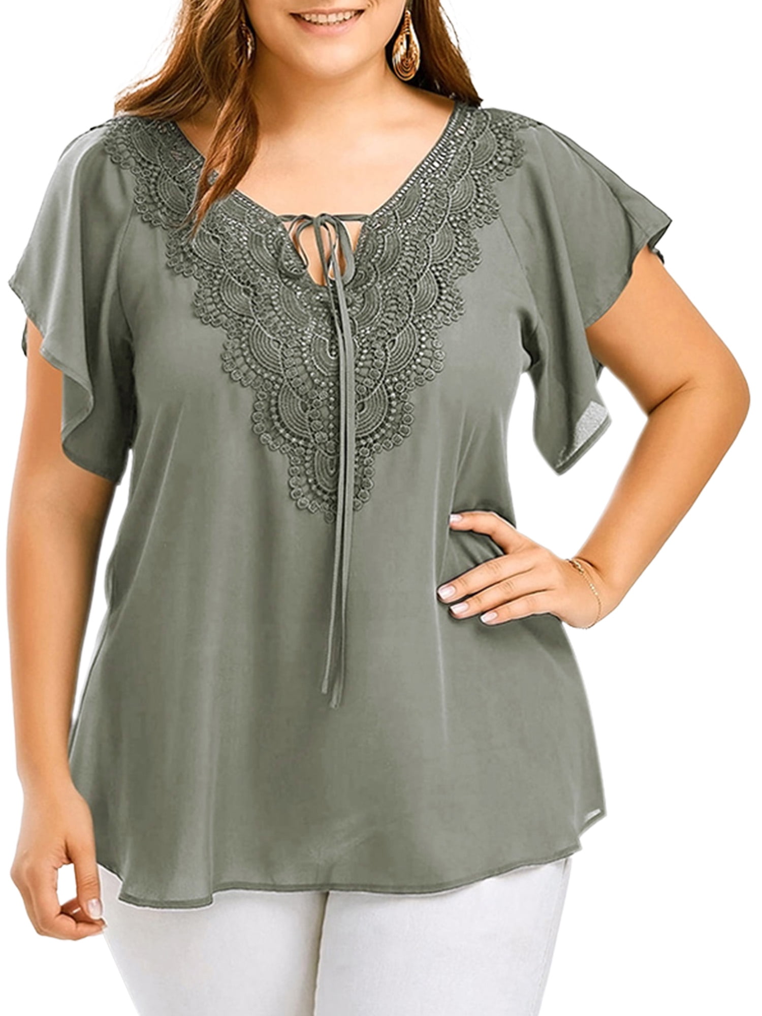 Womens Plus Size Irregular Hem Chiffon Tuncis Short Sleeve Loose Shirt Tops Blouse Tee Womens Plus Size Irregular Hem Chiffon Tuncis Short Sleeve Loose Shirt Tops Blouse Tee