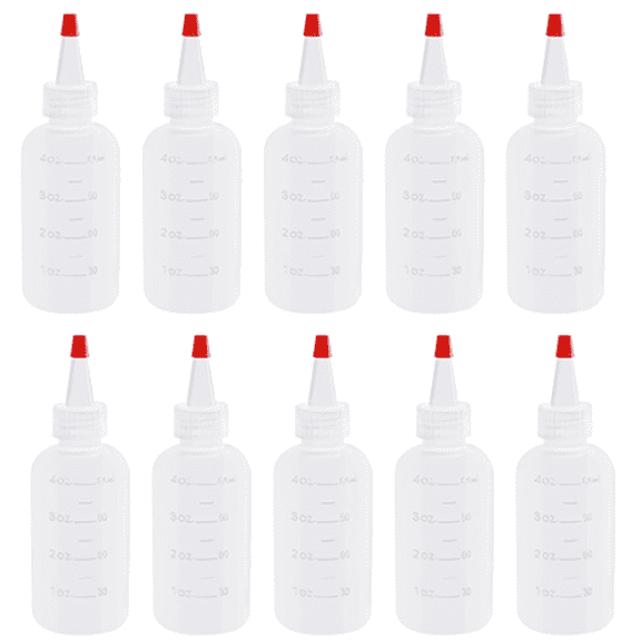 10 Pcs Condiment Squeeze Bottles, 4 oz Empty Squirt Bottle with Top Cap, Plastic Bottles for Ketchup, Sauces, Dressing, Oil, Arts and Crafts