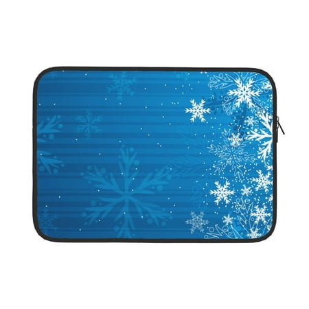 Vsdgher Blue Christmas Laptop Sleeve Water-Resistant Protective Computer Cover Carrying Case Bag Compatible Protective Case-15 inch