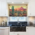 thumbnail image 6 of FREEAMG 36 Inch Length Kitchen Curtains Desert Cactus 2 Panels Half Window Sheer Curtains Rod Pocket Farmhouse Short Drapes for Bathroom Cafe Basement, 6 of 7