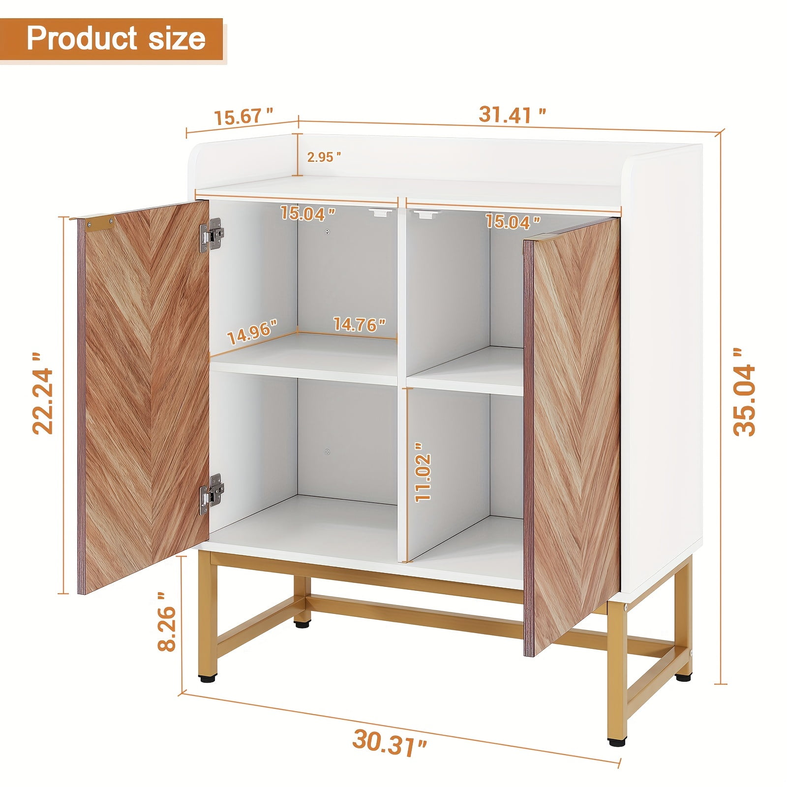 29 Gallon Aquarium Stand Fish Tank Stand for 20/10 Gallon with Doors Adjustable Shelves, Boho Sideboard Coffee Bar Cart, Kitchen Cupboard Console Table, 30.5" L×15.7" W×35" H