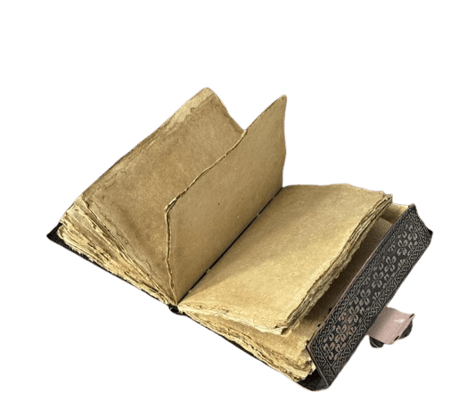 Handmade Vintage Leather Journal with All-Seeing Eye Design – 5x7” Notebook with 200 Deckle Pages, Antique Lock Closure, Rustic Writing Diary
