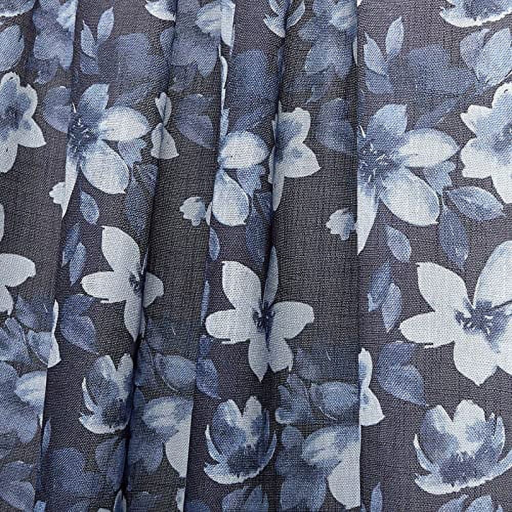 Nicole Miller New York Dara Light Filtering, Semi Sheer Rod Pocket Curtain Panels, 54"x84", Indigo, Set of 2
