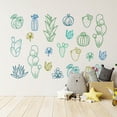 thumbnail image 3 of Calcomanía de pared con diseño de cactus y plantas verdes, de PVC, para pegar en la pared, para sala de estar y dormitorio., 3 of 6