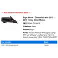 thumbnail image 2 of Right Mirror - Compatible with 2013 - 2015 Honda Accord Sedan 2014, 2 of 2