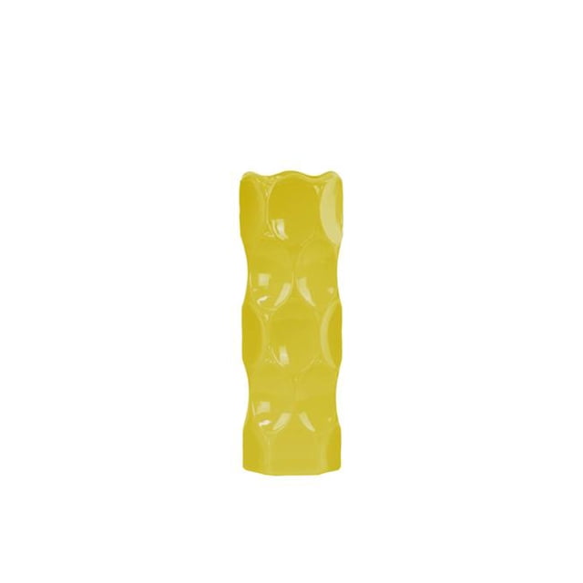 Urban Trends Collection 24423 Ceramic Round Cylindrical Vase With Dimpled Sides- Medium - Yellow