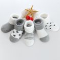 thumbnail image 3 of Kiddiezoom 5 Pairs/Set Four Seasons 0-12Months Fashion Newborn Baby Boy Girl Socks 100%Cotton Soft Infant Accessories Brown 24M, 3 of 6