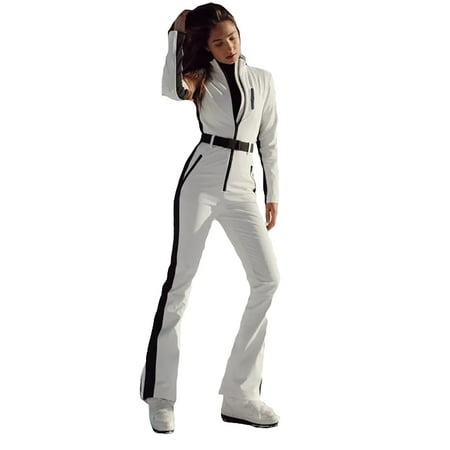 MSJUHEG Ski Suit Womens Womens One Piece Ski Suit Women Ski Outfit Onesie Ski Suit Women Ski Suit Snowsuit Snowboard Slim Insulated Jumpsuit Windproof For Outdoor Sports Ski Jumpsuit White L