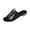 Black, variant on Party-Ready Footwear, Everyday Dressy Sandals, Women's Summer Slide Sandals Fashionable Open Toe Flat Beach Sandals With Metallic Comfortable Casual Footwear, Black 7.5