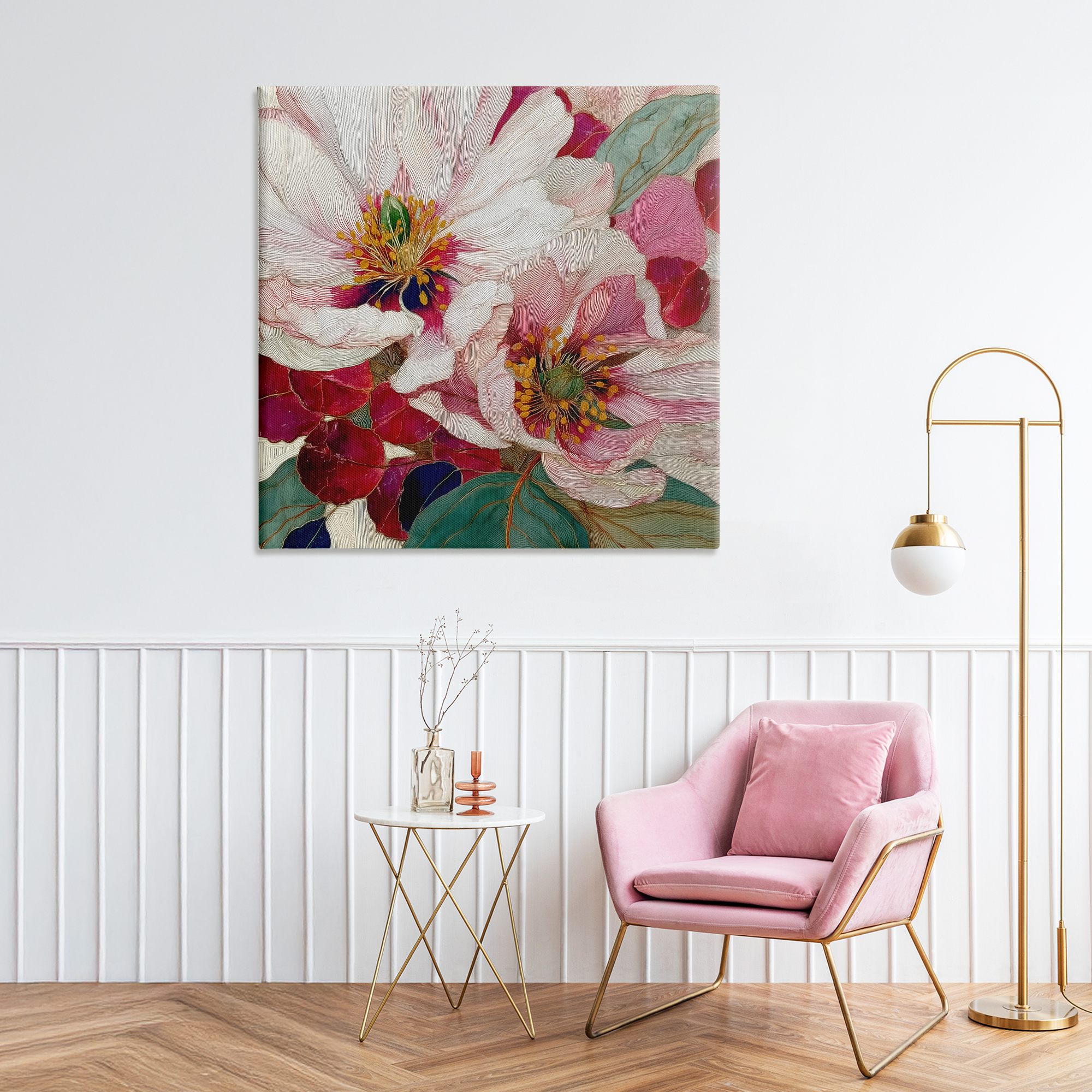 Cimarron Flowers Ornate Details Canvas Wall Art, design by Annabelle Hall