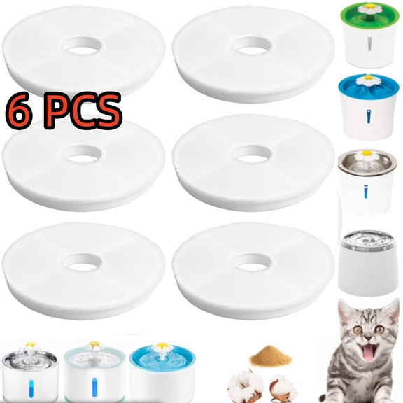Filters for Catit Design Senses Fountains and Catit Flower Fountains, Pack of 6