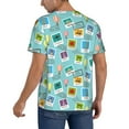 thumbnail image 2 of Zufioo World Travel1 Print Men's Baseball Short Sleeve, Moisture Wicking Button-Down Hip Hop Tee-Medium, 2 of 7