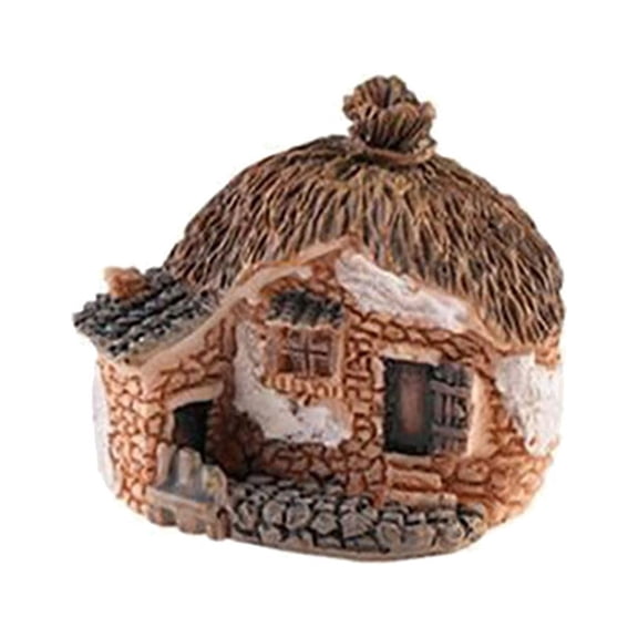 House Figurines Micro Landscape Mini Houses Set Tiny Resin Stone Cottage Houses for Terrarium Fairy Garden Diorama Ornament DIY Craft Decoration
