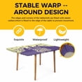 thumbnail image 4 of Happy Easter Rabbits Table Cloths for 4 Foot Rectangle Tables, Spring Daisy Purple Silhouette Wooden Grain Patio Waterproof Elastic Fitted Tablecloths, Washable Rectangular Table Cover for Camping, 4 of 8