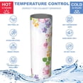 thumbnail image 5 of Floral 20 Oz Stainless Steel Skinny Tumbler – Vacuum Insulated Slim Travel Cup with Lid & Stainless Steel Straw, 360° Full Wrap Printed Tumbler for Home, Office & Outdoor Use, Flowers, 5 of 6