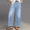 #066-Light Blue, variant on TaTaai Women's Fashion Casual Cropped Wide Leg Straight Pants Solid Color Loose Fit Slimming Elastic Soft Comfort Trousers for Daily Home Outdoor All Season Wear Gift