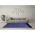 thumbnail image 3 of Ahgly Company Machine Washable Indoor Square Abstract Blue Modern Area Rugs, 4' Square, 3 of 4