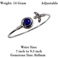 thumbnail image 4 of Tibetan Silver Lapis Lazuli Cuff Bracelet  Handmade 925 Sterling Silver Adjustable Designer Jewelry Gift for Men & Women, 4 of 6