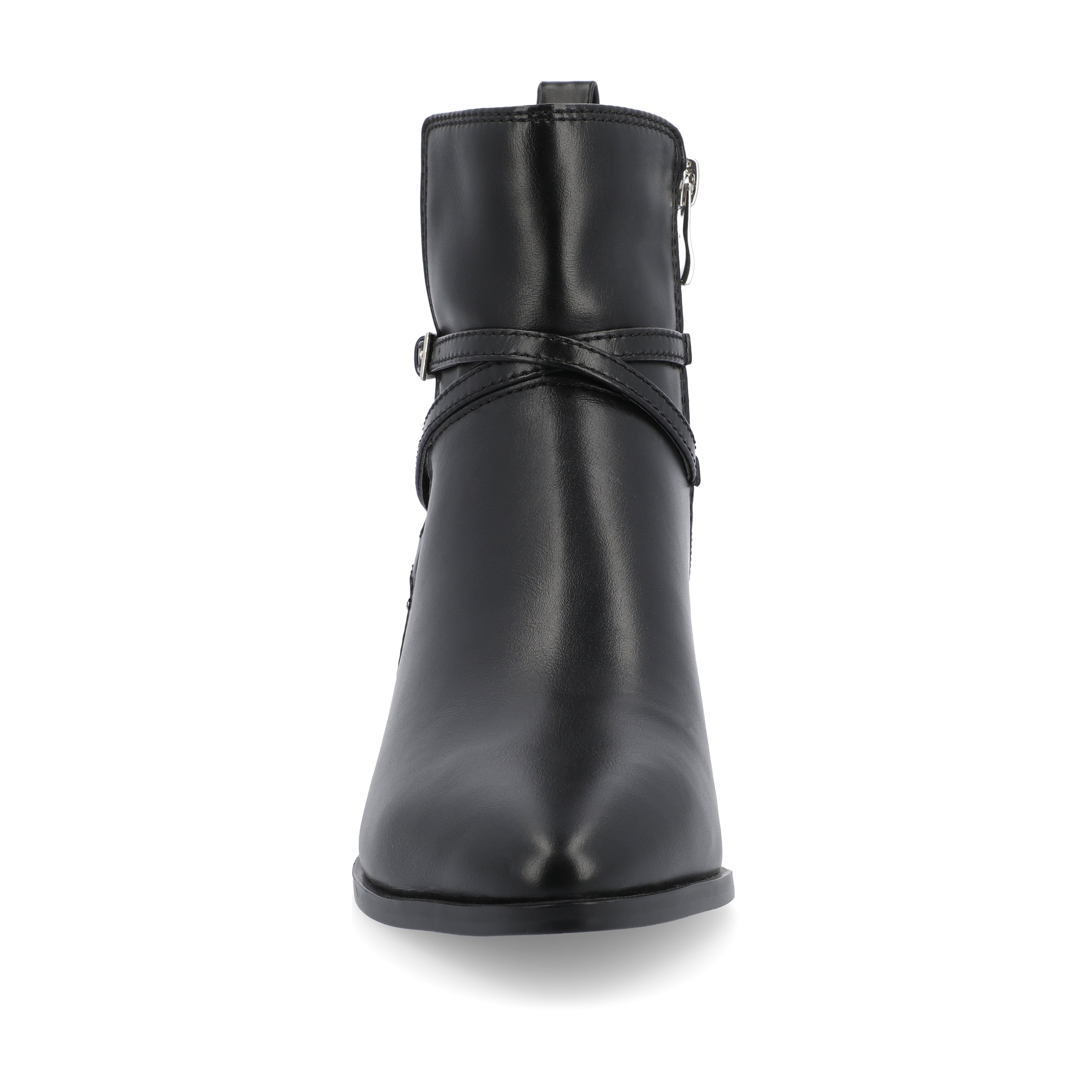 Journee Womens Estelle Stacked Heel Pointed Toe Booties, Widths Available
