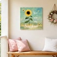 thumbnail image 5 of You Are My Sunshine Canvas Wall Art for Living Room, Country Watercolor Sunflower Floral Bees Yellow Green Poster Print Painting for Bedroom Office Home Decor Wall Pictures Prepare To Hang 12"x12", 5 of 9