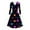 C-Black, variant on Womens Vintage Cocktail Dress Love Cute Valentine's Day Heart Print Party Dress Flowy Swing Long Sleeve V-Neck Midi Dresses Red S