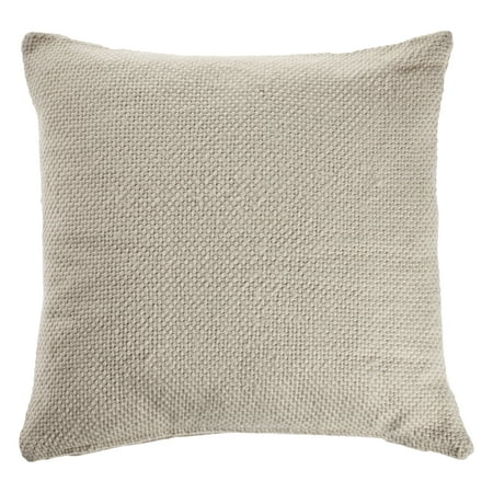 Ox Bay Natural Light Cream 18 in. Solid Throw Pillow