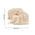 thumbnail image 3 of 47" x 79" Bubble Throw Blanket - Super Soft Plush Blanket for Couch & Bed, Reversible Fluffy Home Decor Throw Mat in Beige White, 3 of 7