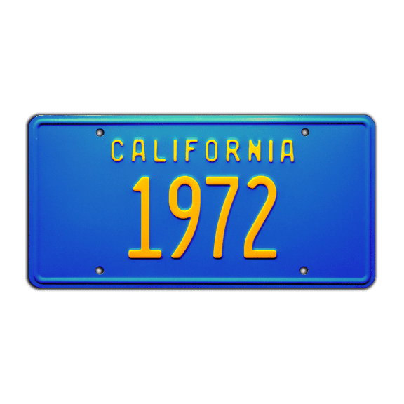 California Vintage Hot Rod | 1972 | Metal Stamped Vanity License Plate
