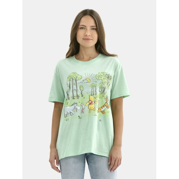 Disney Women’s Winnie the Pooh Graphic T-Shirt with Short Sleeves, Sizes XXS-2XL