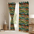 thumbnail image 3 of Homewish Teens Old Fashion Black Out Curtains, Retro Art Stripes Curtains Pack of 2 (42x63 Each), Yellow Green Abstract Lines Bedroom Curtains, Curtains and Drapes Decor, 3 of 6
