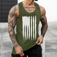 thumbnail image 2 of Charmgo Mens Shirts, Clearance Items, Mens Independence Day Summer Tank Top Breathable Large Size Casual Sleeveless Top Loose Partial Print Tank Top Golf Shirts for Men, Polo Shirts for Men Army Green, 2 of 4