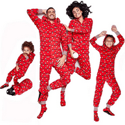 Family Christmas Pjs Matching Sets Reindeer Onesies Pajamas Zip Up Hoodie One Piece Long Sleeve Jumpsuit Loungewear