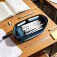 thumbnail image 4 of Estuche para lápices de gran capacidad con asa, organizador escolar unisex de poliéster resistente, múltiples compartimentos, 22x8.5x13 cm., 4 of 6