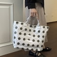 thumbnail image 4 of Women Polka Dot Transparent Tote Handbag, Waterproof Lightweight Large Capacity Shopping Bag, Sturdy Handle Casual Shoulder Bag for Beach Travel Daily Errands, 4 of 7