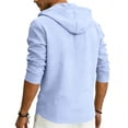 thumbnail image 5 of fatyb Mens Hooded Shirts Button up Long Sleeve Casual Pullover Lightweight Loose Beach Vacation Hoodies, 5 of 7