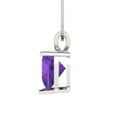 thumbnail image 3 of Clara Pucci 18K White Solid Hypoallergenic Gold 2Ct Natural Amethyst Heart Cut Solitaire Designer Necklace Pendant For February, 3 of 7