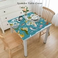 thumbnail image 2 of HAOXIT World Animal Map Rectangle Tablecloth Heavy Duty Vinyl Table Cloth Fabric Table Cover for Kitchen Dining Room Party Home Decor White, 2 of 7