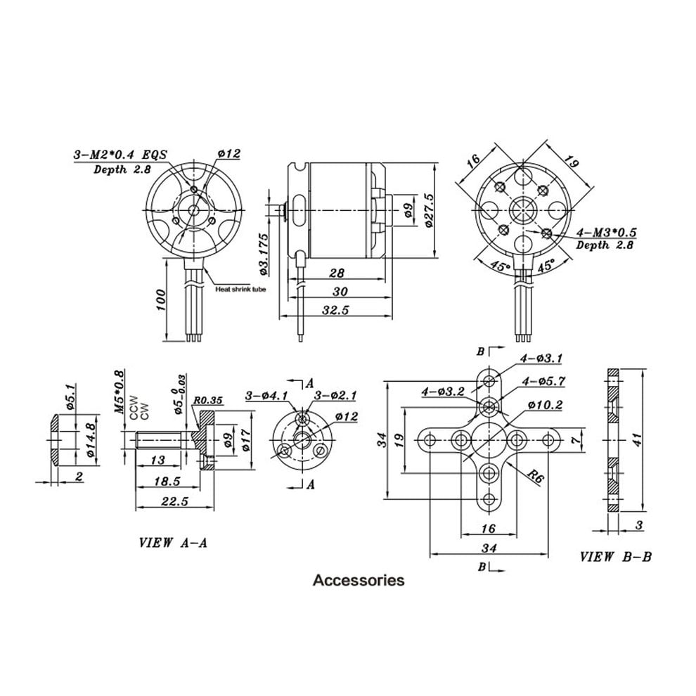 SUNNYSKY X2212 980KV II 2-4S Brushless Motor for RC Fixed-wing DJI F450 F550 H