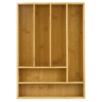 Drevy Drawer Organizer Bamboo Cutlery Tray Silverware Organizer/Utensil Holder, Drawer Dividers Organizer for Silverware, Flatware, Knives in Kitchen