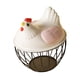 thumbnail image 2 of Cesta para huevos de gallina, contenedor para huevos, cesta de alambre de metal para almacenar huevos de gallina Raya negra rosada, 2 of 9