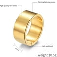 thumbnail image 2 of 10mm Men's Ancient Silver/Gold/Black Brushed Band Stainless Steel Ring Size 7-12, 2 of 9