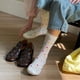 thumbnail image 2 of Zhuge 6 pares de calcetines finos de algodón para mujer, calcetines de algodón suave para mujer por encima del tobillo (blanco A24), 2 of 2