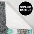 thumbnail image 5 of mDesign Striped Microfiber Bathroom Spa Mat Rugs/Runner, Set of 3 - Mint/Gray, 5 of 9