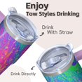 thumbnail image 4 of Leak Proof Lid and Straw 20oz Tumbler with Handle, Geometric Stainless Steel Insulated Double Wall Travel Cup, 4 of 5