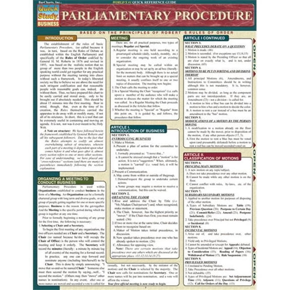 BarCharts- Inc. Parliamentary Procedure