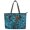 Blue Turtle Print, variant on POLERO Tribal Floral Pattern Zippered Saddle Handbag, Leather Tote Shoulder Bags Large Capacity Tote Bag for Trips Work