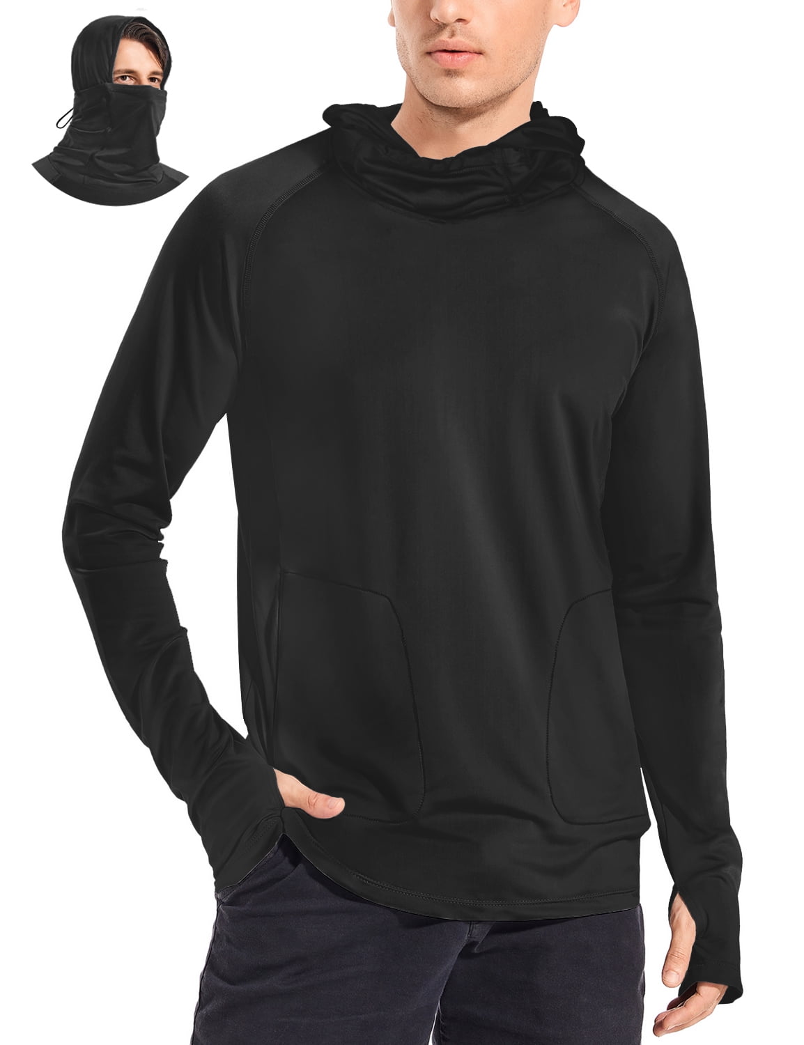 Crelity UPF 50+ Men's Sun Protection Hoodie, Fishing, Hiking Shirt Long