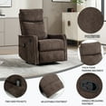 thumbnail image 3 of Segmart Swivel Rocker Recliner Chair with Heat Massage, 360 Degree Swivel Rocking Single Sofa with Side Pocket, Manual Handle, Medium-Firm Comfort Recliner Chair for Living Room, Brown, 3 of 10